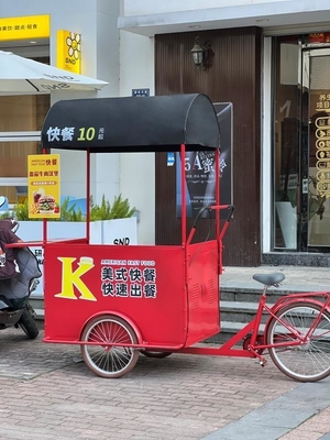 Équipement de restauration rapide de loisirs Longue durée de vie Chariot alimentaire mobile / Vendeur de café vélo