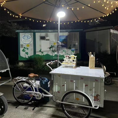 Capacité de 200 kg Couleur personnalisée Chariot de restauration rapide Vélo électrique camion de crème glacée