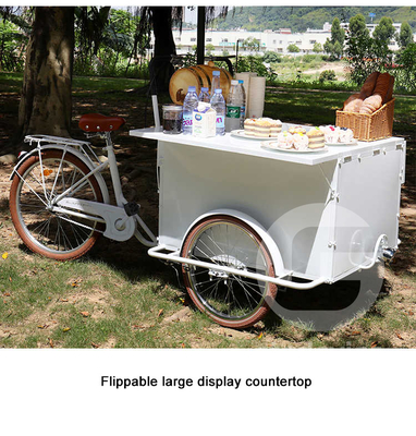Chariots mobiles de bicyclette de nourriture des noix de bicyclette des collations Chariot de nourriture avec et Chariot de hot-dog mobile
