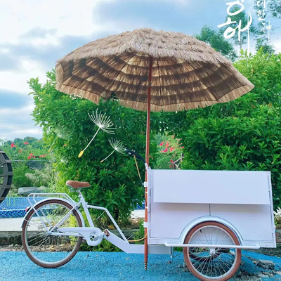 Vélo de café rétro de 100 kg pour la rue Vélo de magasin de café mobile Vélo de panier de restauration rapide