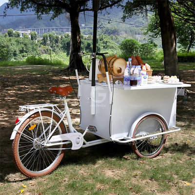 Vélo de café rétro de 100 kg pour la rue Vélo de magasin de café mobile Vélo de panier de restauration rapide