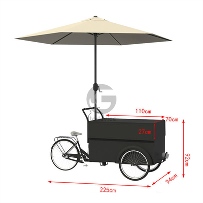 250*124*135cm Application en conserve Café et nourriture Chariot à tricycle avec charge et capacité