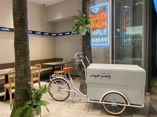 250*124*135cm Application en conserve Café et nourriture Chariot à tricycle avec charge et capacité