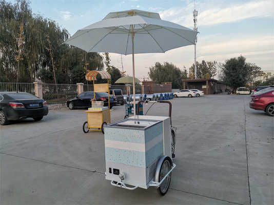 214*83*240cm Vélo de café commercial pour boissons chaudes et thé Tricycle en acier inoxydable