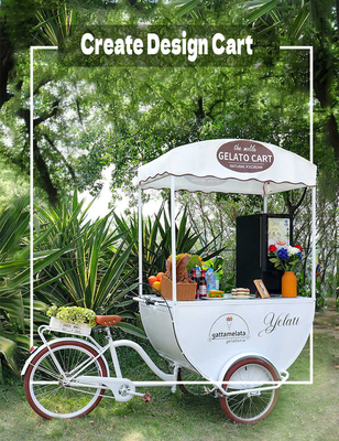 Coffret à café en plein air 3 roues Food Cart Ice Cream Cargo Juice Coffret à café Kiosque à vélo