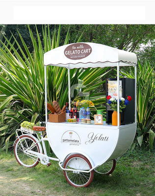 Coffret à café en plein air 3 roues Food Cart Ice Cream Cargo Juice Coffret à café Kiosque à vélo