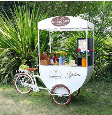 Bicicleta de café à 3 roues de haute productivité pour le kiosque de café et de thé mobiles de rue