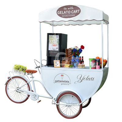 Bicicleta de café à 3 roues de haute productivité pour le kiosque de café et de thé mobiles de rue