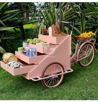Chariot de vente de nourriture en plein air avec matière première de soja et vélo électrique à trois roues
