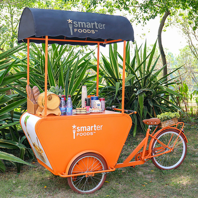 Type de tricycle fast-food/chariot de vente de café/vélo café pour usine de transformation de légumes
