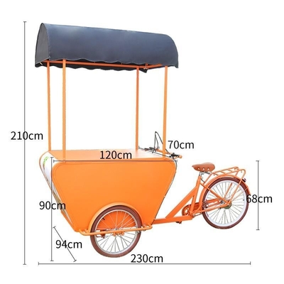 Vélo de livraison de panier de rue pratique, parfait pour la vente de fruits et l'exploitation de 1-2 personnes