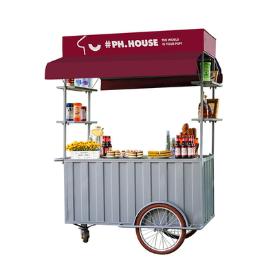 110v/220v Voltage Chiosque de restauration rapide en extérieur vélo de crème glacée pour la vente de collations en extérieur