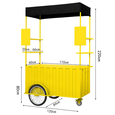 110v/220v Voltage Chiosque de restauration rapide en extérieur vélo de crème glacée pour la vente de collations en extérieur