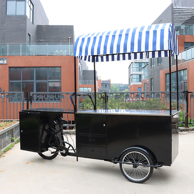 Restaurant Beau design Affichage décoratif 110*70cm Chariot de nourriture tricycle avec parapluie