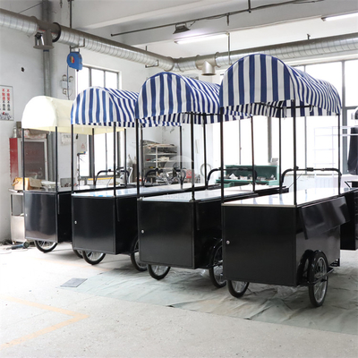 110*70cm Vélo à roues pour 1-2 personnes Livraison de nourriture dans la rue Crêpe Trailer Tricycle Cart