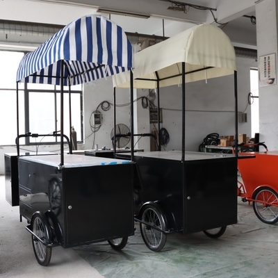 110*70cm Vélo à roues pour 1-2 personnes Livraison de nourriture dans la rue Crêpe Trailer Tricycle Cart