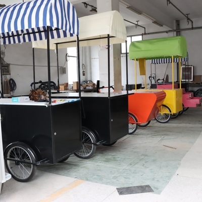110*70cm Vélo à roues pour 1-2 personnes Livraison de nourriture dans la rue Crêpe Trailer Tricycle Cart