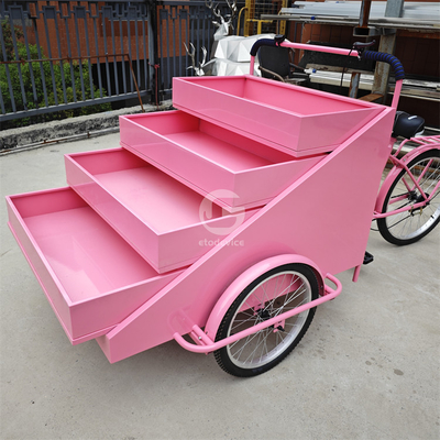 Chariot de vente alimentaire personnalisé pour les fruits et les fleurs à haute productivité sur le tricycle de rue