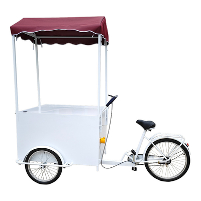 Chariot de nourriture de rue en plein air Meilleur véhicule mobile électrique de chargement Vélo remorque 3 roues tricycle avec panier avant
