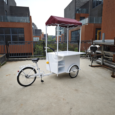 Chariot de nourriture de rue en plein air Meilleur véhicule mobile électrique de chargement Vélo remorque 3 roues tricycle avec panier avant
