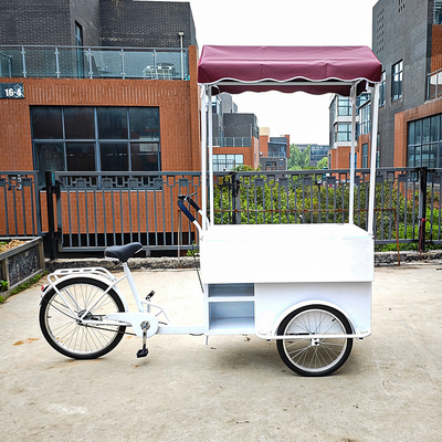 Chariot de nourriture de rue en plein air Meilleur véhicule mobile électrique de chargement Vélo remorque 3 roues tricycle avec panier avant