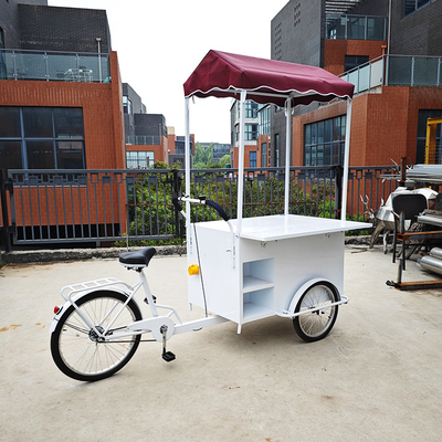 Chariot de nourriture de rue en plein air Meilleur véhicule mobile électrique de chargement Vélo remorque 3 roues tricycle avec panier avant