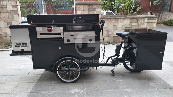 Carton alimentaire à trois roues à vélo, haute productivité pour la vente de restauration rapide dans la rue