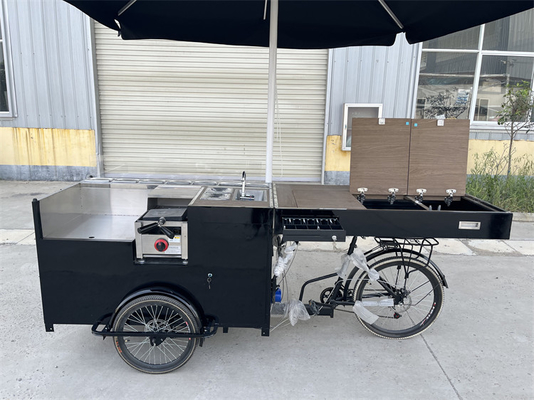 220V/110V Chariot à trois roues OEM Café Route pliable Tricycle gaufre crêpe Cargo Bike