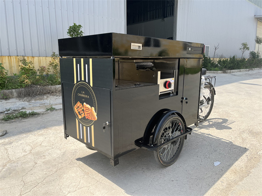 220V/110V Chariot à trois roues OEM Café Route pliable Tricycle gaufre crêpe Cargo Bike