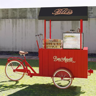 OEM Commercial Mobile Coffee Cargo Bike Tricycle avec 3 roues et stockage de soja