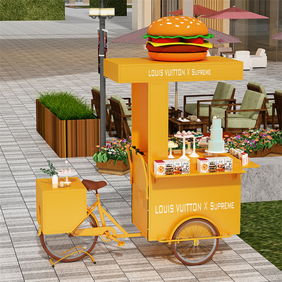 OEM Commercial Mobile Coffee Cargo Bike Tricycle avec 3 roues et stockage de soja