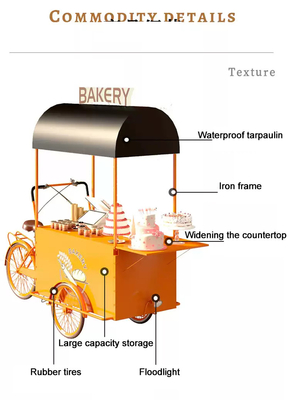 OEM Commercial Mobile Coffee Cargo Bike Tricycle avec 3 roues et stockage de soja