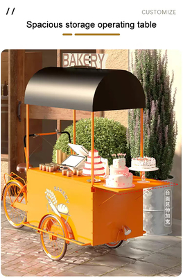 Vélo électrique mobile pour la restauration rapide Vélo de café portable Chariot de vente de collations
