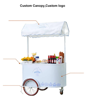 Crème glacée Tricycle Portable Pousser Chariot pour les friandises surgelées