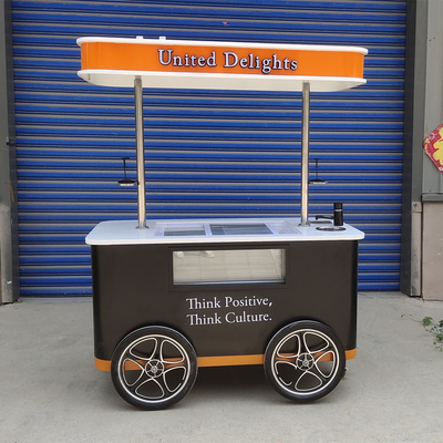 Gelato Gelato Push Cart / congélateur / congélateur à affichage