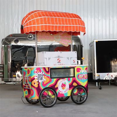 2023 Nouveau design café tricycle vélo panier pour les entreprises mobiles panier glace vélo glace