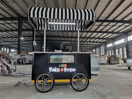 Chariots à café multifonctionnels Chariots alimentaires Chariots alimentaires mobiles pour la crème glacée