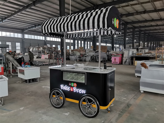 Chariots à café multifonctionnels Chariots alimentaires Chariots alimentaires mobiles pour la crème glacée