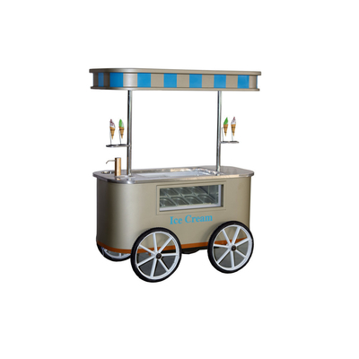 Voiture à glace à poussée mobile avec vitrine