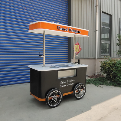 Chariot de crème glacée de plage avec congélateur / Chariot de crème glacée / chariot de crème glacée italien