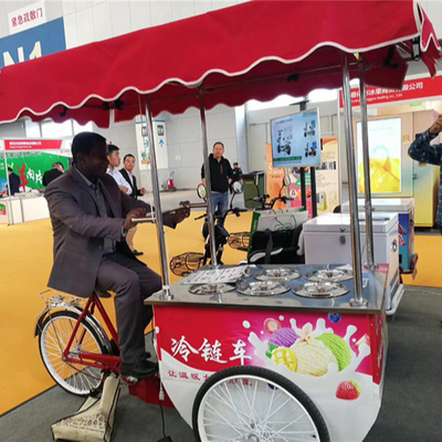 Vente d'usine Pousse à la main glace Popsicle Cart Vente alimentaire vélo