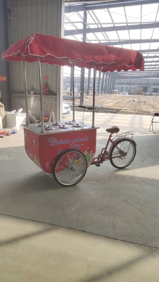 Vente d'usine Pousse à la main glace Popsicle Cart Vente alimentaire vélo