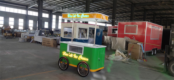 OEM CE Approuvé 4 roues Vélo de chargement avec congélateur Voiture de vente de nourriture pour la vente de crème glacée tricycle électrique
