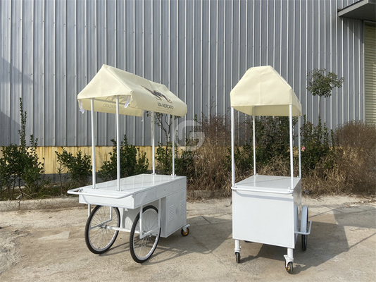 3 roues Cargo Vélo de rue Livraison de nourriture Vélo Crêpe remorque High Standard Crème glacée Café Pousse Chariot