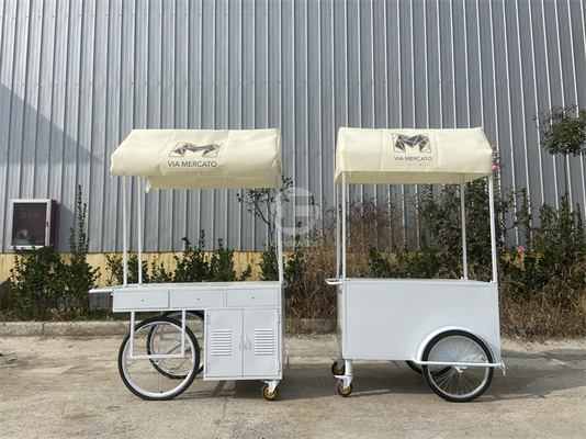 3 roues Cargo Vélo de rue Livraison de nourriture Vélo Crêpe remorque High Standard Crème glacée Café Pousse Chariot