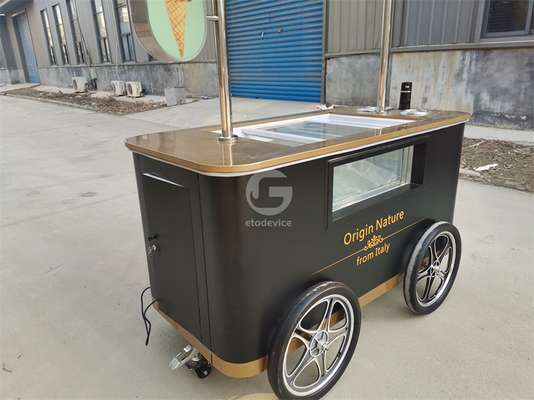 Chariot de glace Vintage Bicicle Chariot de glace à main pour la glace italienne