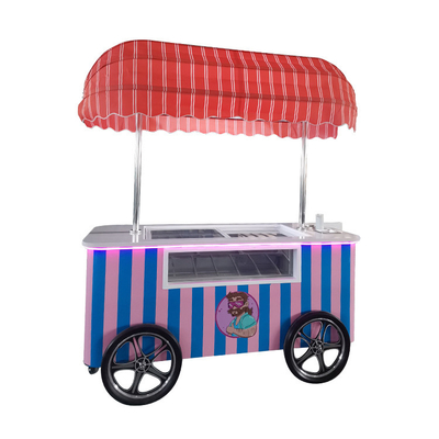 Chariot mobile italien de poussée à main de crème glacée avec congélateur d'affichage