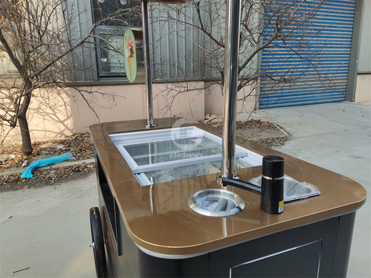 Chariot mobile de restauration rapide pour les glaces boissons froides collations chariot de glace Chariot de glace
