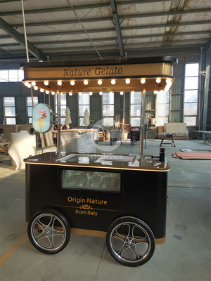 Chariot mobile de restauration rapide pour les glaces boissons froides collations chariot de glace Chariot de glace