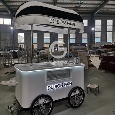 Chariot d'affichage Gelato Chariot de crème glacée dure à deux roues
